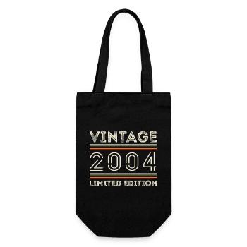 Jahrgang 2004 - Jahr 2004 Geburtstagsgeschenk 2004 - Geschenkbeutel für Flaschen - Schwarz - Vorne