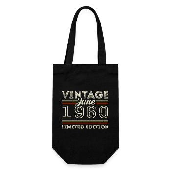 June 1960 June Birthday Present June 1960 - Gift Bag for Bottles - black - Front