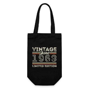 June 1968 June Birthday Present June 1968 - Gift Bag for Bottles - black - Front