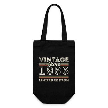 June 1966 June Birthday Present June 1966 - Gift Bag for Bottles - black - Front