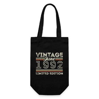 Juni 1992 Juni Geburtstagsgeschenk Juni 1992 - Geschenkbeutel für Flaschen - Schwarz - Vorne