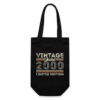 June 2000 June Birthday Present June 2000 - Gift Bag for Bottles - black - Front