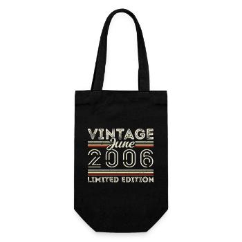 June 2006 June Birthday Present June 2006 - Gift Bag for Bottles - black - Front