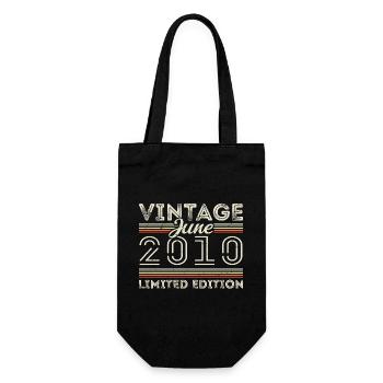 June 2010 June Birthday Present June 2010 - Gift Bag for Bottles - black - Front