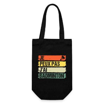 Je peux pas j' ai badminton cadeau badiste vintage - Sac à bouteille - noir - Devant