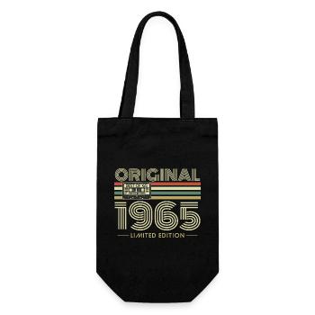 Original 1965 Jahrgang Vintage Geburtstag Retro - Geschenkbeutel für Flaschen - Schwarz - Vorne