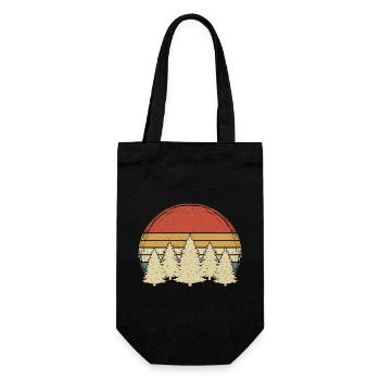 Vintage Forest Grunge Tree Retro Nature Sunset Trees - Sac à bouteille - noir - Devant