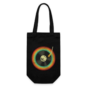 Rétro Vinyle Vintage - Sac à bouteille - noir - Devant