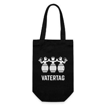 Vatertag Bierfässer (Bier / Männertag / White) - Geschenkbeutel für Flaschen - Schwarz - Vorne
