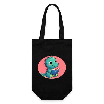 Dino lit un livre - Sac à bouteille - noir - Devant