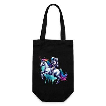Licorne astronaute - Sac à bouteille - noir - Devant