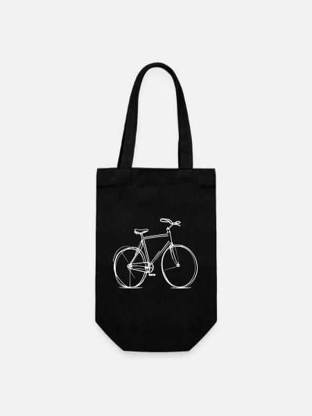 Fahrrad Strichzeichung - Geschenkbeutel für Flaschen - Schwarz