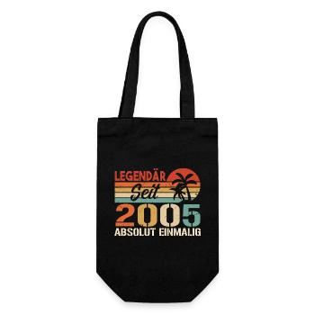 Original 2005 Jahrgang Vintage Geburtstag 2005 - Geschenkbeutel für Flaschen - Schwarz - Vorne