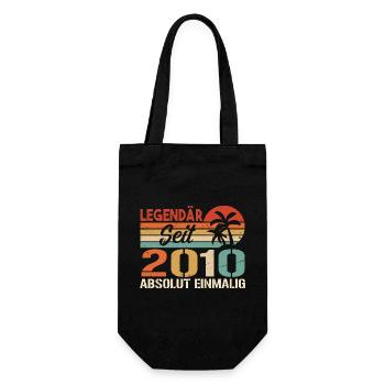 Original 2010 Jahrgang Vintage Geburtstag 2010 - Geschenkbeutel für Flaschen - Schwarz - Vorne