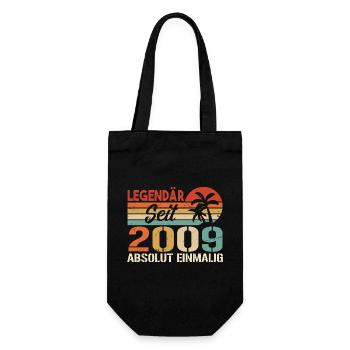 Original 2009 Jahrgang Vintage Geburtstag 2009 - Geschenkbeutel für Flaschen - Schwarz - Vorne