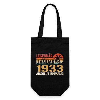 Geburtstagsgeschenk geboren im Januar 1933 - Geschenkbeutel für Flaschen - Schwarz - Vorne