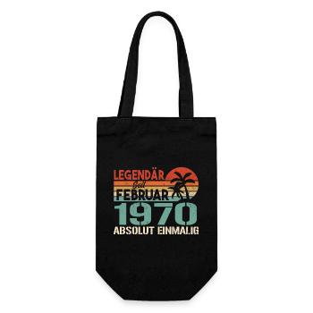 Birthday Gift - Vintage February 1970's - Gift Bag for Bottles - black - Front