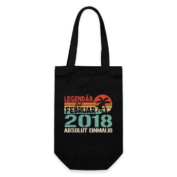 Birthday Gift - Vintage February 2018 - Gift Bag for Bottles - black - Front