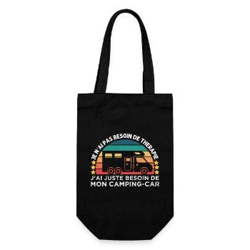 Camping-car thérapie humour camping cadeau vintage - Sac à bouteille - noir - Devant