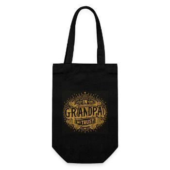 Opa vertrauen wir lieben unseren Opa - Geschenkbeutel für Flaschen - Schwarz - Vorne