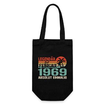 Birthday Gift - Vintage February 1969 - Gift Bag for Bottles - black - Front