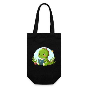 Dino lit un livre - Sac à bouteille - noir - Devant