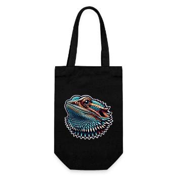 Bartagame Bartagamen Bearded Dragon - Geschenkbeutel für Flaschen - Schwarz - Vorne