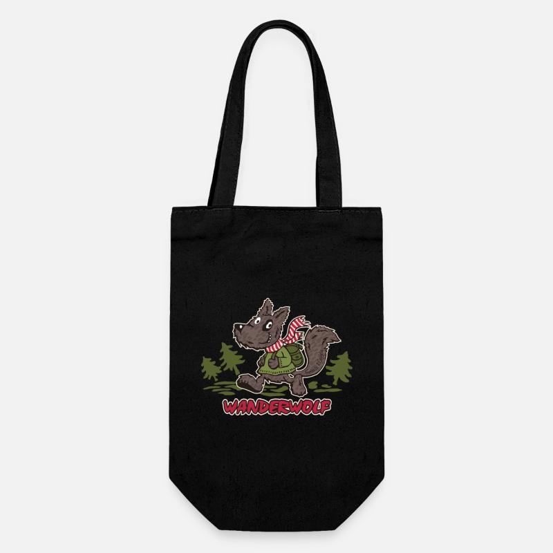 Wanderwolf - Geschenkbeutel für Flaschen - Schwarz