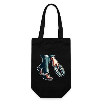 Horseshoe Throwing Horseshoe Pitching - Gift Bag for Bottles - black - Front