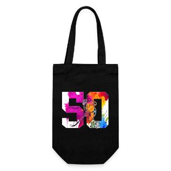 NUMBER 50 HOCKEY 50TH BIRTHDAY - Gift Bag for Bottles - black - Front