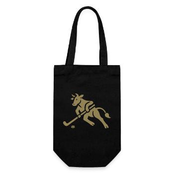 Cow Bull Hockey Player Silhouette - Gift Bag for Bottles - black - Front