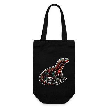 Komodowaran Komodo Dragon - Geschenkbeutel für Flaschen - Schwarz - Vorne