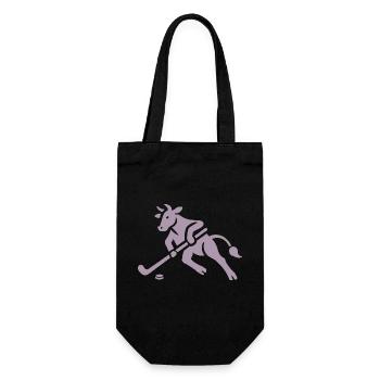 Cow Bull Hockey Player Silhouette - Gift Bag for Bottles - black - Front
