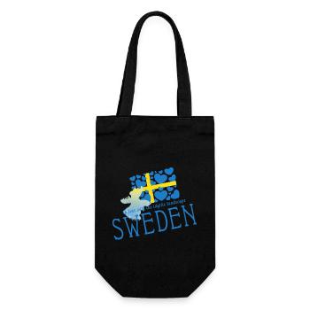 Schweden Sverige Sweden - Geschenkbeutel für Flaschen - Schwarz - Vorne
