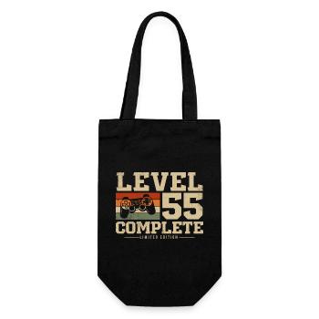 55 Birthday Gift Level 55 Complete - Gift Bag for Bottles - black - Front