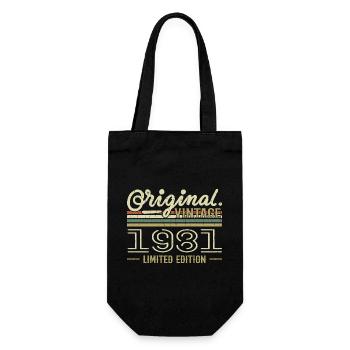 1981 Retro Birthday 1981 Original 1981 Vintage - Gift Bag for Bottles - black - Front