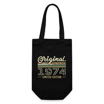 1974 Retro Geburtstag 1974 Original 1974 Jahrgang - Geschenkbeutel für Flaschen - Schwarz - Vorne
