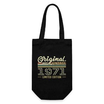 1971 Retro Geburtstag 1971 Original 1971 Jahrgang - Geschenkbeutel für Flaschen - Schwarz - Vorne