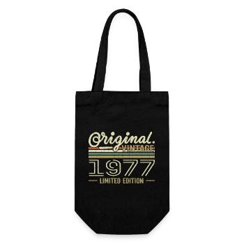 1977 Retro Birthday 1977 Original 1977 Vintage - Gift Bag for Bottles - black - Front