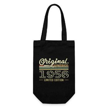 1956 Retro Birthday 1956 Original 1956 Vintage - Gift Bag for Bottles - black - Front