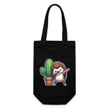 Hedgehog Cactus - Gift Bag for Bottles - black - Front