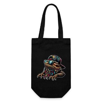 Bartagame Bartagamen Bearded Dragon - Geschenkbeutel für Flaschen - Schwarz - Vorne