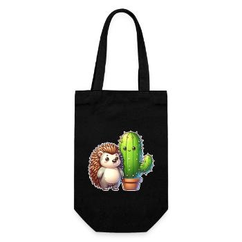 Hedgehog Cactus - Gift Bag for Bottles - black - Front