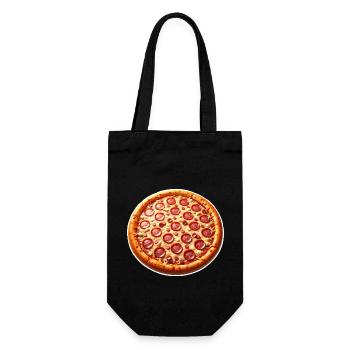 Pizza - Geschenkbeutel für Flaschen - Schwarz - Vorne