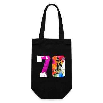 70TH BIRTHDAY BASKETBALL NUMBER 70 - Gift Bag for Bottles - black - Front