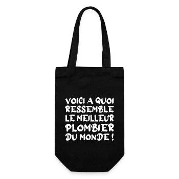 voici à quoi ressemble Le meilleur plombier - Sac à bouteille - noir - Devant