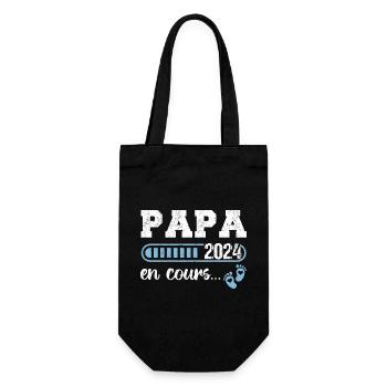 Papa en 2024 annonce naissance cadeau pour père - Sac à bouteille - noir - Devant