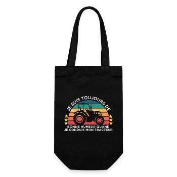 De bonne humeur sur mon tracteur cadeau vintage - Sac à bouteille - noir - Devant
