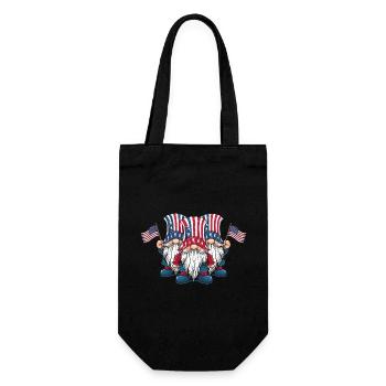 Gnomes patriotiques américains avec drapeau américain - Sac à bouteille - noir - Devant