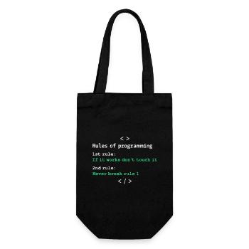 Rules of programming - Gift Bag for Bottles - black - Front